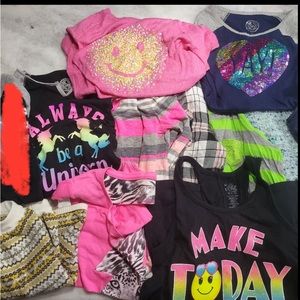 Lot of 12 7/8 - 10 girls shirts skirt sweater